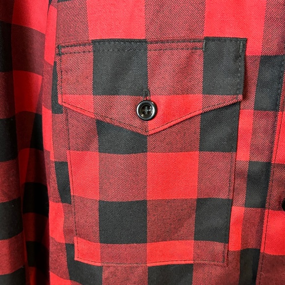Cordura Red & Black Plaid combat wool Button Down Shirt XL - Picture 3 of 8